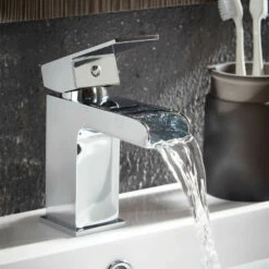 Vellamo Reve Waterfall Basin Mixer Tap & Waste