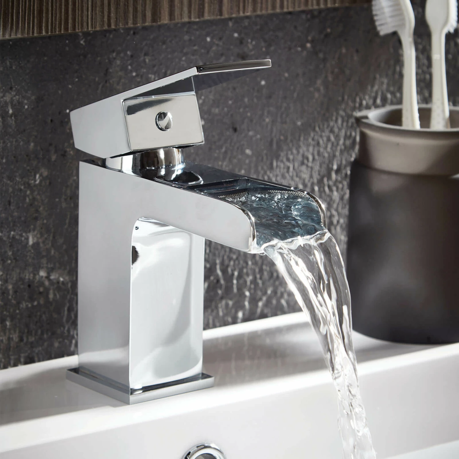 Vellamo Reve Waterfall Basin Mixer Tap & Waste 3 Vellamo Reve Waterfall Basin Mixer Tap & Waste