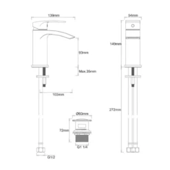 Proflow Tiera Waterfall Basin Mixer With Clicker Waste 8 Proflow Tiera Waterfall Basin Mixer With Clicker Waste -TAP WAREHOUSE Shop proflow tiera waterfall basin mixer tech