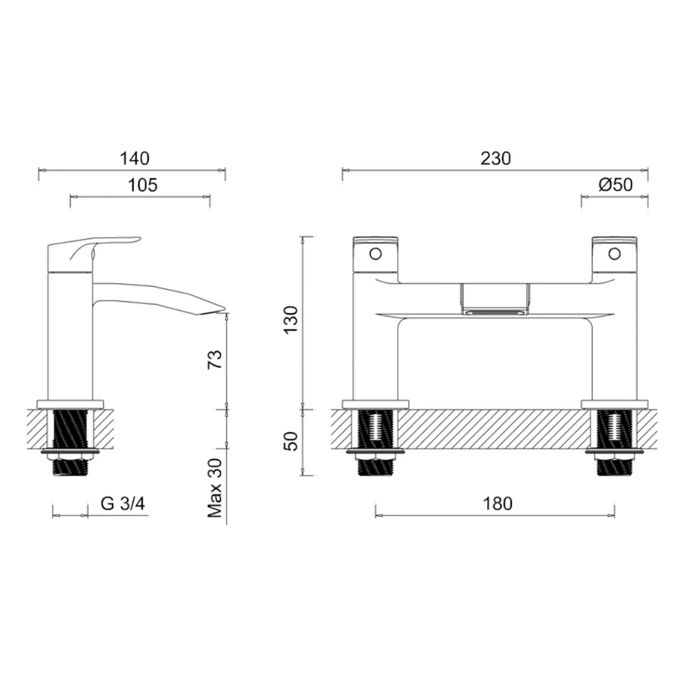 Proflow Tiera Waterfall Bath Filler 4 Proflow Tiera Waterfall Bath Filler - Image 2