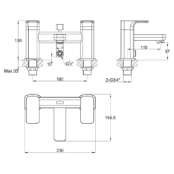 Vellamo Panache Bath Shower Mixer With Shower Kit -TAP WAREHOUSE Shop pura flite bath shower tap with kit velflbsm tech