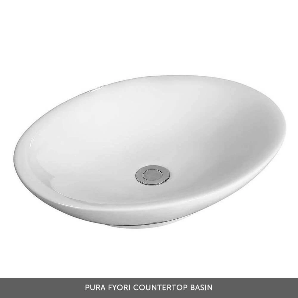 Emily 500mm Natural Oak Wall Mounted 1 Drawer Vanity Unit With Brushed Brass Handle And Hudson Reed Round Countertop Basin 7 Emily 500mm Natural Oak Wall Mounted 1 Drawer Vanity Unit With Brushed Brass Handle And Hudson Reed Round Countertop Basin - Image 5