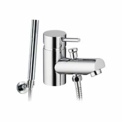 Vellamo Curvo Mono Bath Shower Mixer With Shower Attachment