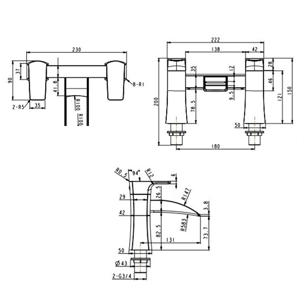 Roper Rhodes Sign Waterfall Bath Filler 4 Roper Rhodes Sign Waterfall Bath Filler - Image 2