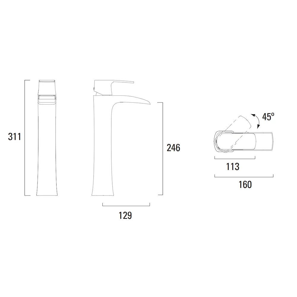 Roper Rhodes Sign Waterfall Tall Basin Mono Mixer With Clicker Waste 4 Roper Rhodes Sign Waterfall Tall Basin Mono Mixer With Clicker Waste - Image 2