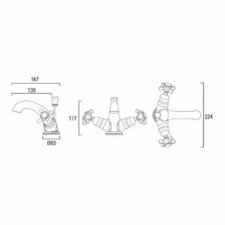 Roper Rhodes Henley Crosshead Basin Mixer With Pop-Up Waste -TAP WAREHOUSE Shop roperrhodes henley basin mixer 01 tech