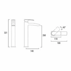 Roper Rhodes Sync Tall Basin Mono Mixer With Clicker Waste -TAP WAREHOUSE Shop roperrhodes sync tall basin mixer 01 tech