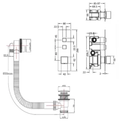 Ross Concealed Thermostatic Push Button Shower Valve, 400mm Fixed Head & Overflow Bath Filler - 300mm Wall Arm 13 Ross Concealed Thermostatic Push Button Shower Valve, 400mm Fixed Head & Overflow Bath Filler - 300mm Wall Arm -TAP WAREHOUSE Shop ross concealed shower bundle with overflow tech
