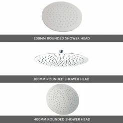 Orla Concealed Shower Valve, 400mm Fixed Head & Slide Rail Kit - 380mm Curved Wall Shower Arm 13 Orla Concealed Shower Valve, 400mm Fixed Head & Slide Rail Kit - 380mm Curved Wall Shower Arm -TAP WAREHOUSE Shop round fixed shower head options 200mm 300mm 400mm 1