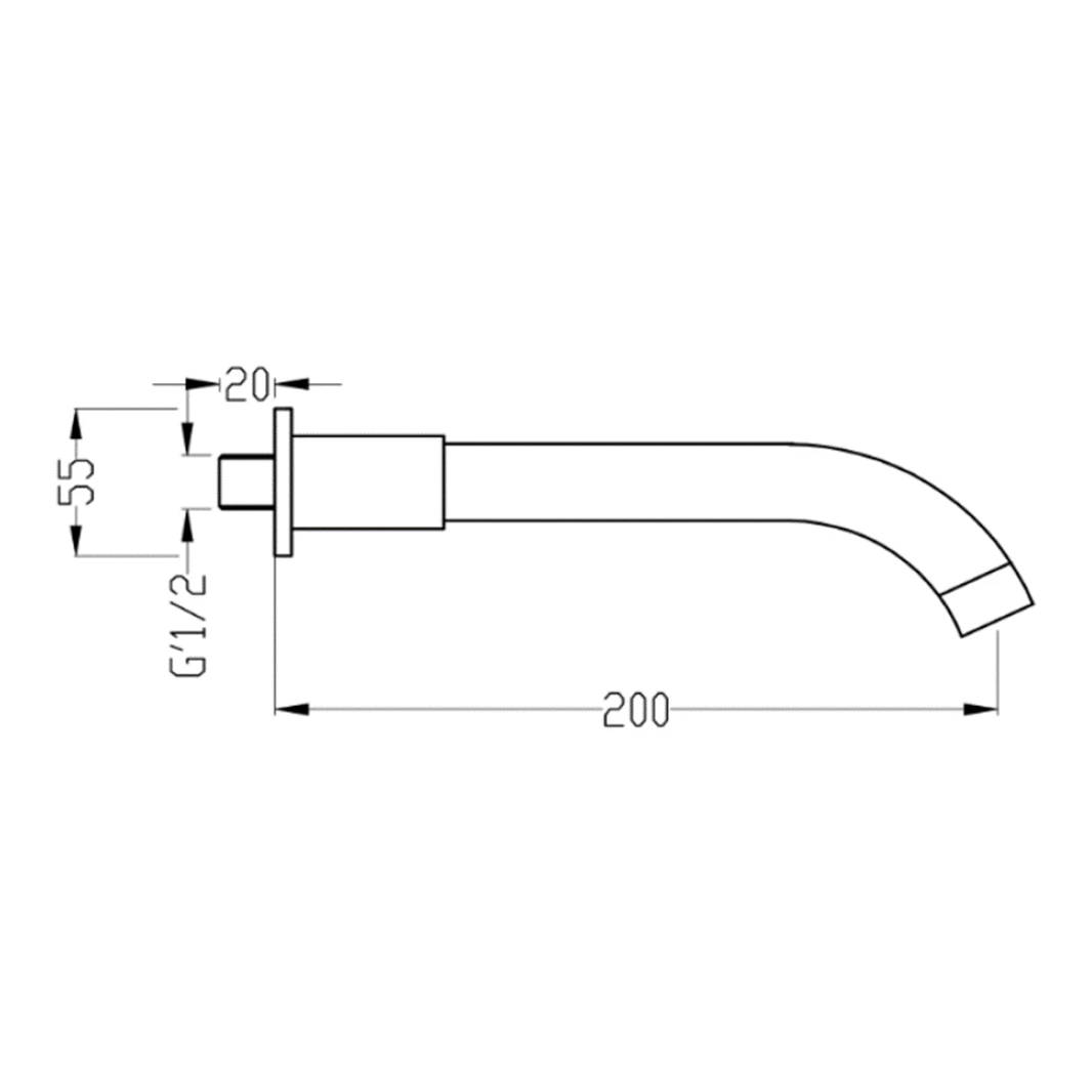 Sagittarius 200Mm 1/2" Wall Spout And Round Plate 4 Sagittarius 200Mm 1/2" Wall Spout And Round Plate - Image 2