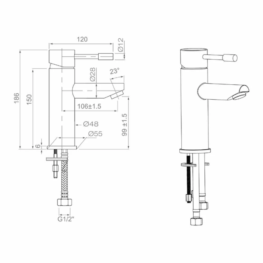 Sagittarius Boston Monobloc Basin Mixer With Clicker Waste 5 Sagittarius Boston Monobloc Basin Mixer With Clicker Waste - Image 3