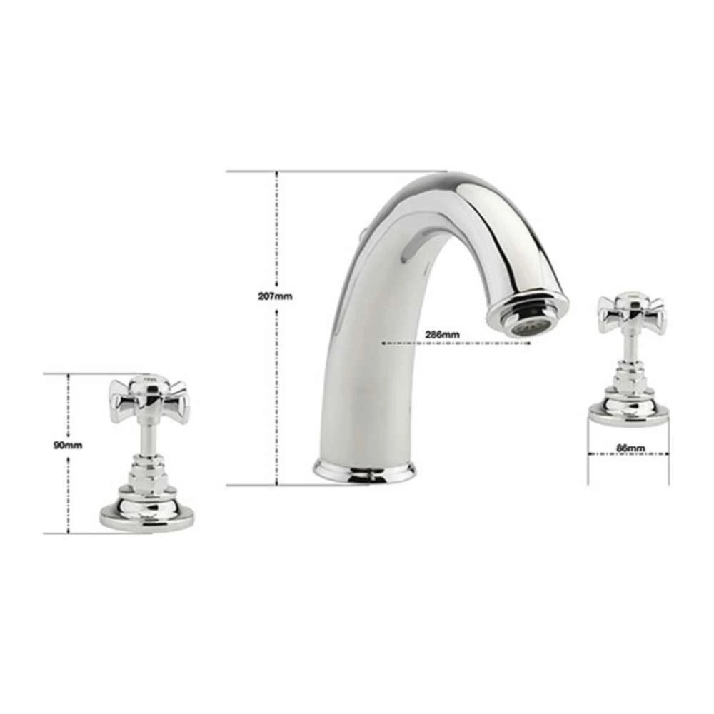 Sagittarius Churchman 3 Hole Deck Mounted Bath Filler 4 Sagittarius Churchman 3 Hole Deck Mounted Bath Filler - Image 2