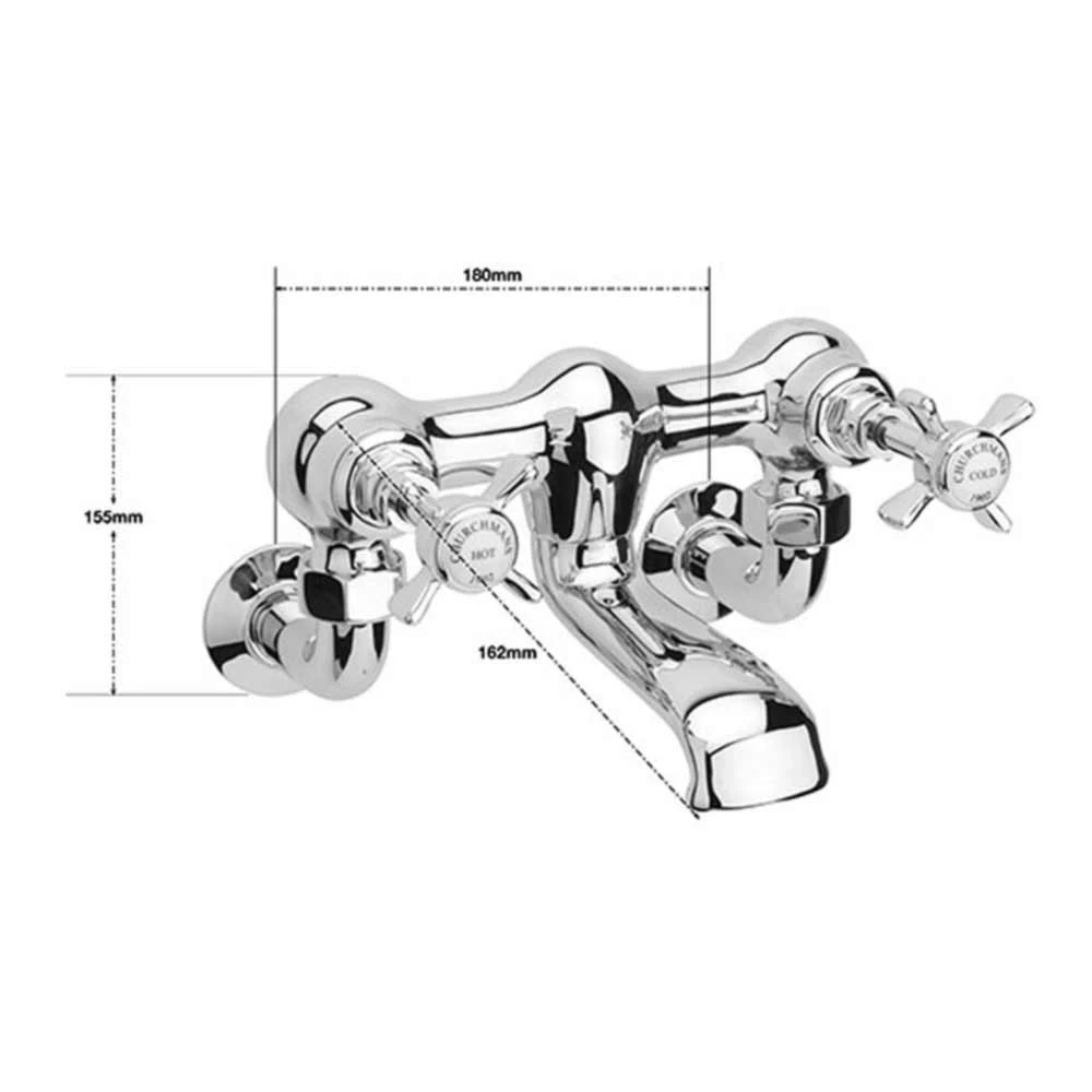 Sagittarius Churchman Deluxe Gold Wall Mounted Bath Filler 4 Sagittarius Churchman Deluxe Gold Wall Mounted Bath Filler - Image 2