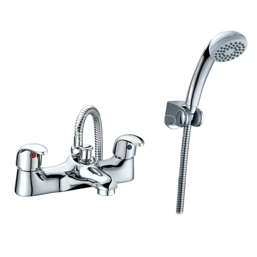 Sagittarius Prestige Twin Lever Bath Shower Mixer With Hose Handset And Wall Bracket 3 Sagittarius Prestige Twin Lever Bath Shower Mixer With Hose Handset And Wall Bracket