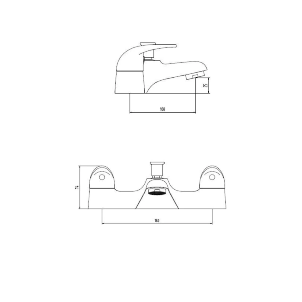 Sagittarius Prestige Twin Lever Bath Shower Mixer With Hose Handset And Wall Bracket 4 Sagittarius Prestige Twin Lever Bath Shower Mixer With Hose Handset And Wall Bracket - Image 2
