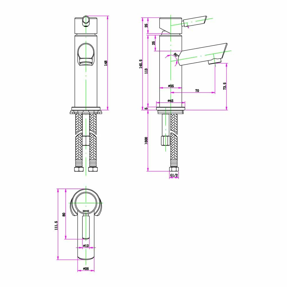 Sagittarius Rocco Cloakroom Basin Mixer 4 Sagittarius Rocco Cloakroom Basin Mixer - Image 2