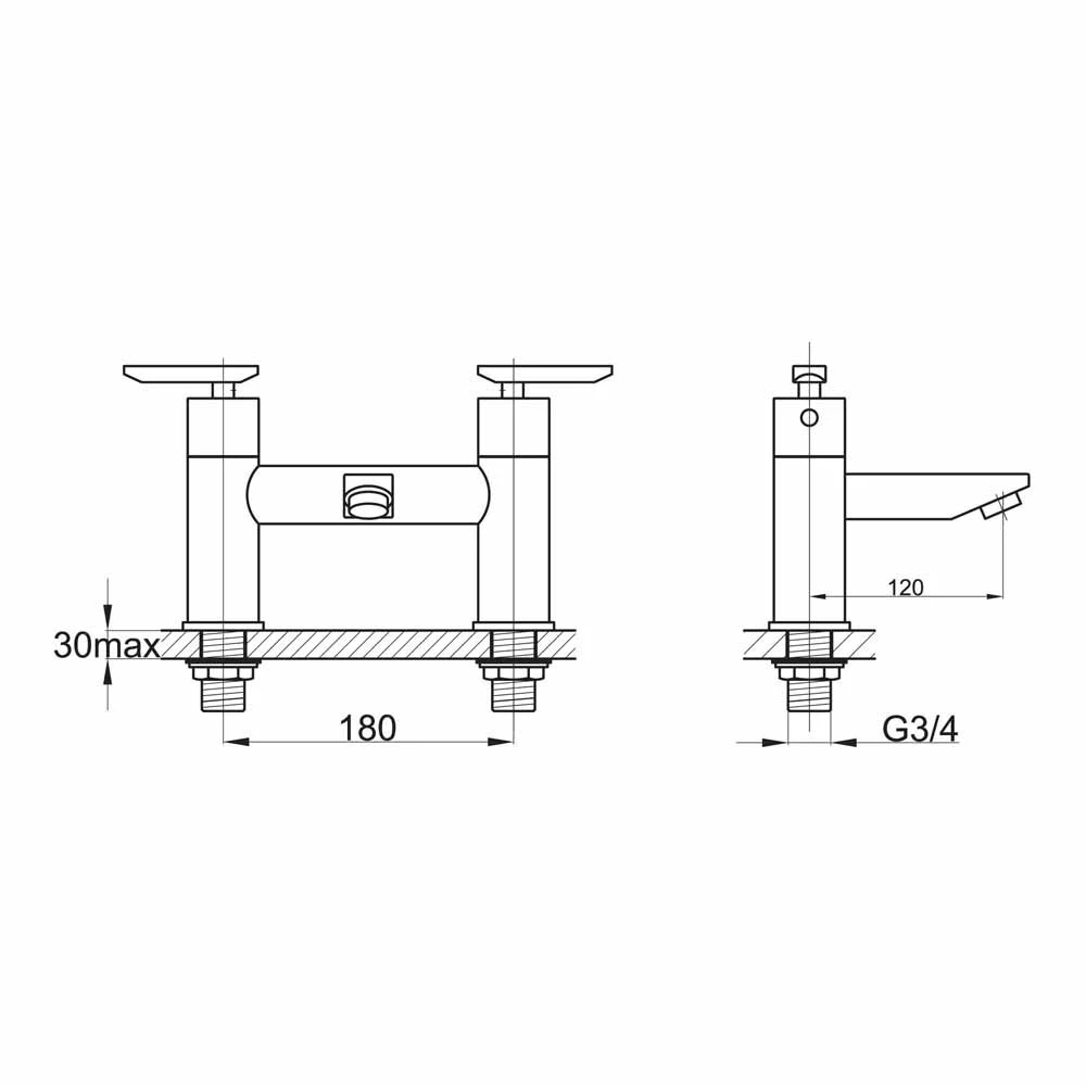 Sagittarius Eclipse Deck Mounted Bath Filler 4 Sagittarius Eclipse Deck Mounted Bath Filler - Image 2