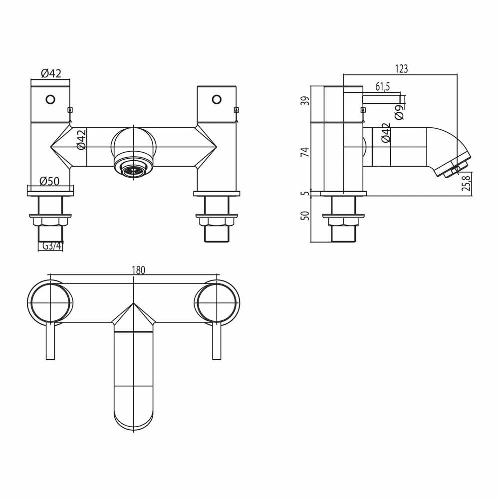 Sagittarius Ergo Deck Mounted Bath Filler 4 Sagittarius Ergo Deck Mounted Bath Filler - Image 2