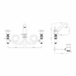 Sagittarius Fantasy 3 Hole Basin Mixer & Pop Up Waste -TAP WAREHOUSE Shop sagittarius technical specifications fa107c