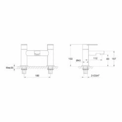 Sagittarius Metro Deck Mounted Bath Filler 5 Sagittarius Metro Deck Mounted Bath Filler -TAP WAREHOUSE Shop sagittarius technical specifications mt104c