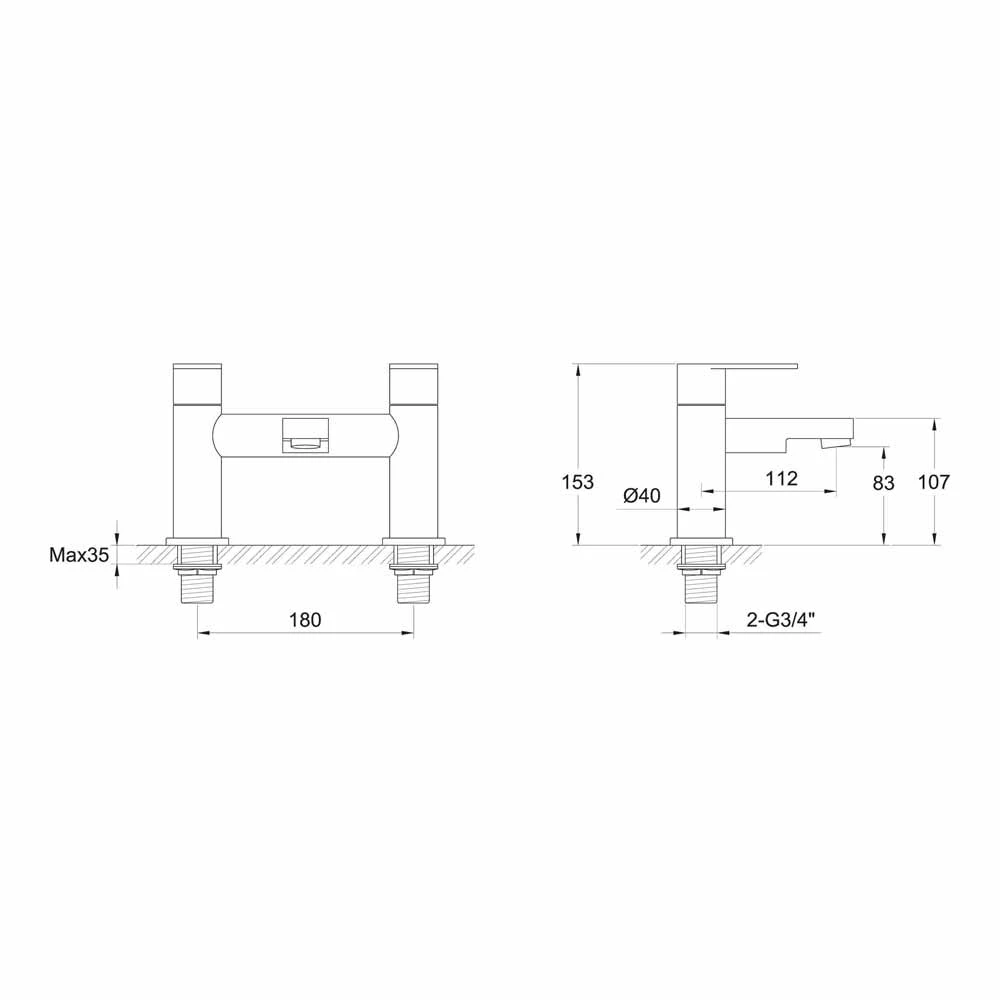 Sagittarius Metro Deck Mounted Bath Filler 4 Sagittarius Metro Deck Mounted Bath Filler - Image 2