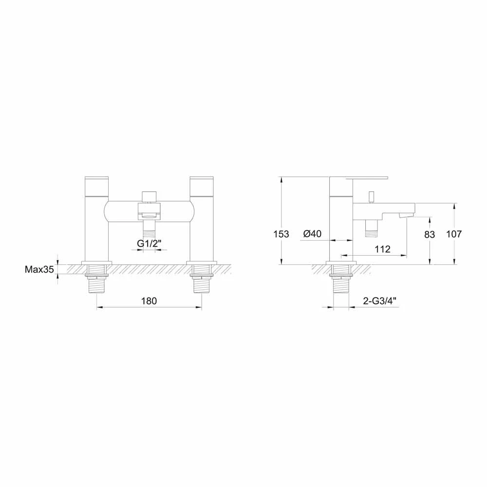 Sagittarius Metro Bath Shower Mixer & No1 Kit 4 Sagittarius Metro Bath Shower Mixer & No1 Kit - Image 2