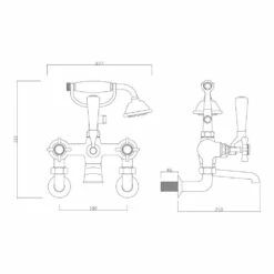 Sagittarius Churchman Deluxe Wall Mounted Bath Shower Mixer & No1 Kit -TAP WAREHOUSE Shop sagittariuschurchman ch305c tech