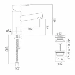 Vado Sense Basin Mono Mixer With Clicker Waste 11 Vado Sense Basin Mono Mixer With Clicker Waste -TAP WAREHOUSE Shop sen 100 cc c p tech