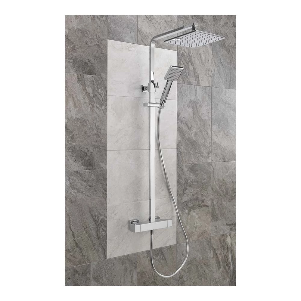 Sagittarius Stark Cube Deluxe Exposed Thermostatic Shower Valve And Rigid Riser Kit 3 Sagittarius Stark Cube Deluxe Exposed Thermostatic Shower Valve And Rigid Riser Kit