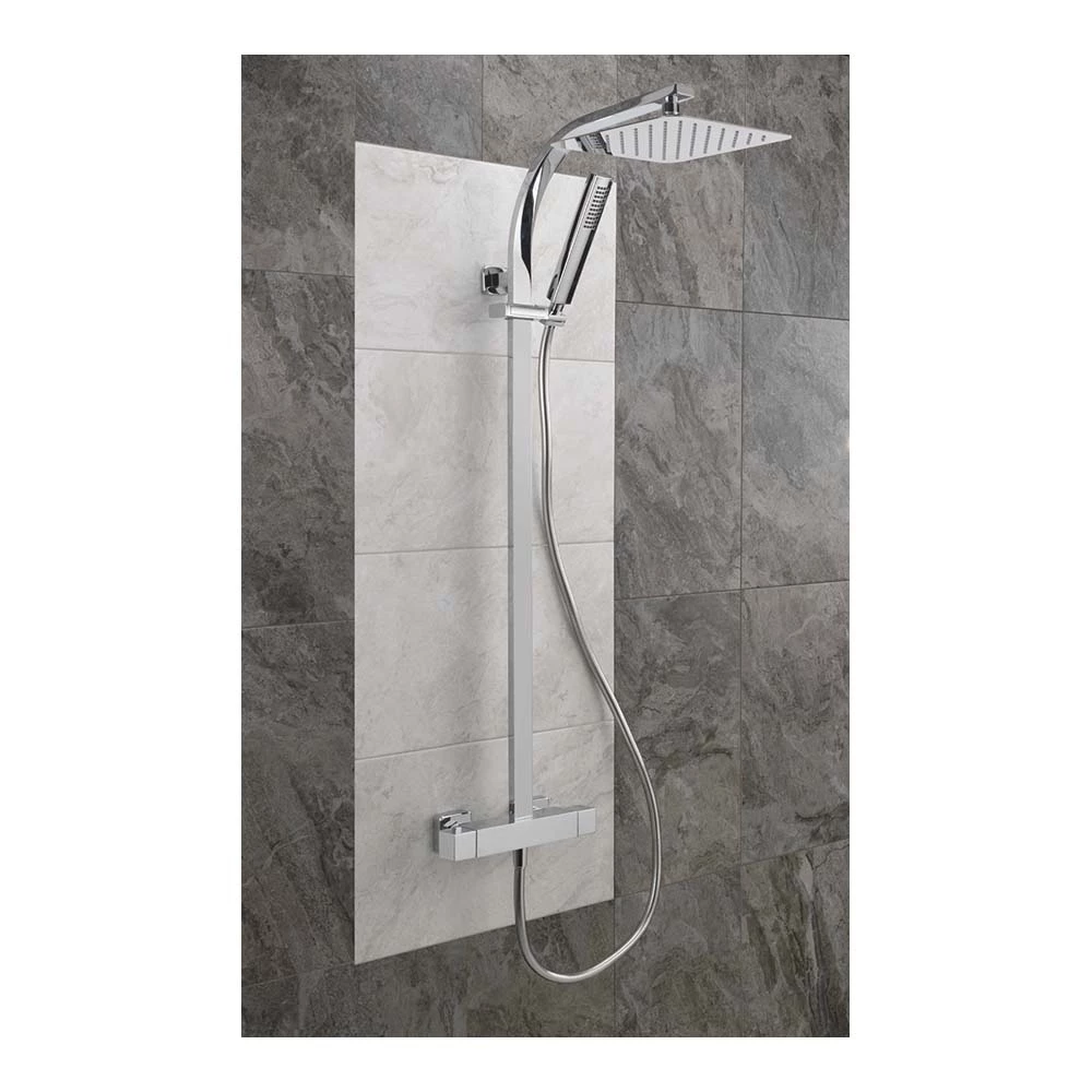 Sagittarius Curve Exposed Thermostatic Shower Valve And Rigid Riser Kit 3 Sagittarius Curve Exposed Thermostatic Shower Valve And Rigid Riser Kit