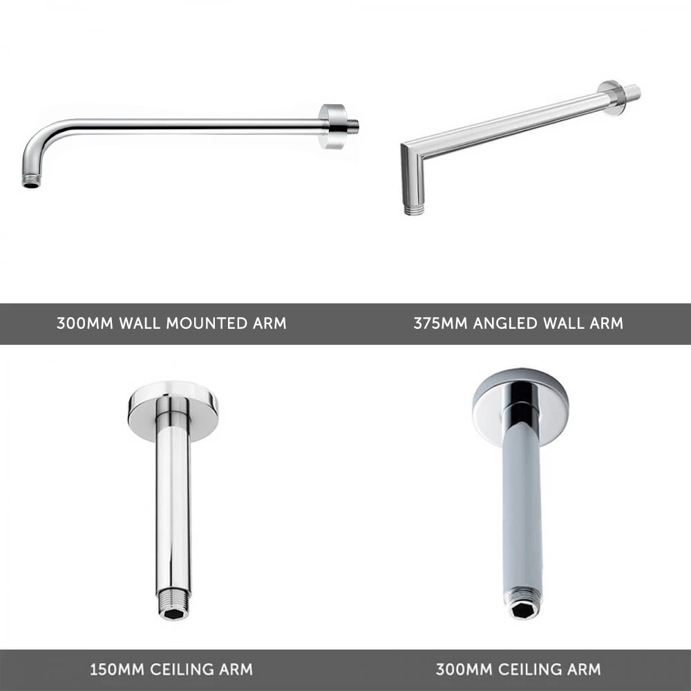 Christina Concealed Thermostatic Push Button Shower Valve & 300mm Fixed Shower Head - 150mm Ceiling Arm 6 Christina Concealed Thermostatic Push Button Shower Valve & 300mm Fixed Shower Head - 150mm Ceiling Arm - Image 4