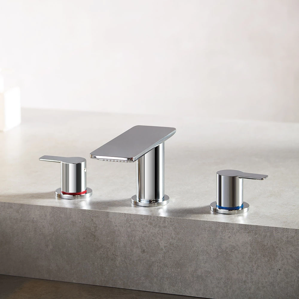 Flova Spring 3 Hole Basin Mixer With Clicker Waste 5 Flova Spring 3 Hole Basin Mixer With Clicker Waste - Image 3