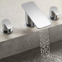 Flova Spring 3 Hole Deck Mounted Bath Mixer Tap