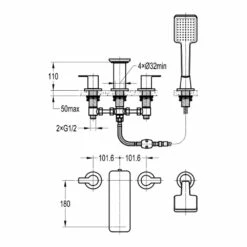 Flova Spring 4 Hole Deck Mounted Bath Shower Mixer With Pull Out Handset 7 Flova Spring 4 Hole Deck Mounted Bath Shower Mixer With Pull Out Handset -TAP WAREHOUSE Shop sr4hbsm flova spring bath shower mixers techimage