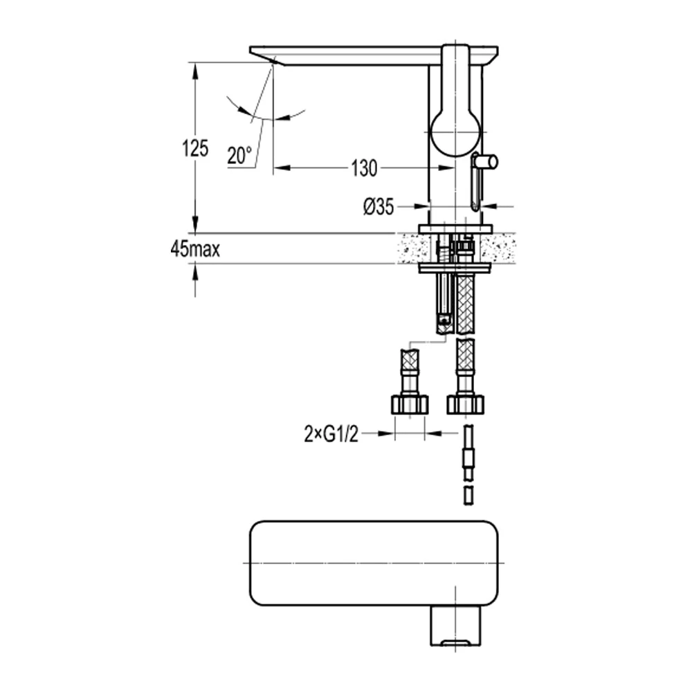 Flova Spring Mono Basin Mixer With Clicker Waste 6 Flova Spring Mono Basin Mixer With Clicker Waste - Image 4