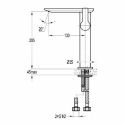 Flova Spring Tall Mono Basin Mixer With Clicker Waste -TAP WAREHOUSE Shop srtbas flova spring tall basin mixers techimage