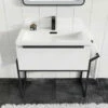 Harbour Status 800mm Wall Hung Vanity Unit & Basin - Gloss White With Matt Black Frame 2 Harbour Status 800mm Wall Hung Vanity Unit & Basin - Gloss White With Matt Black Frame -TAP WAREHOUSE Shop status hero 800mm