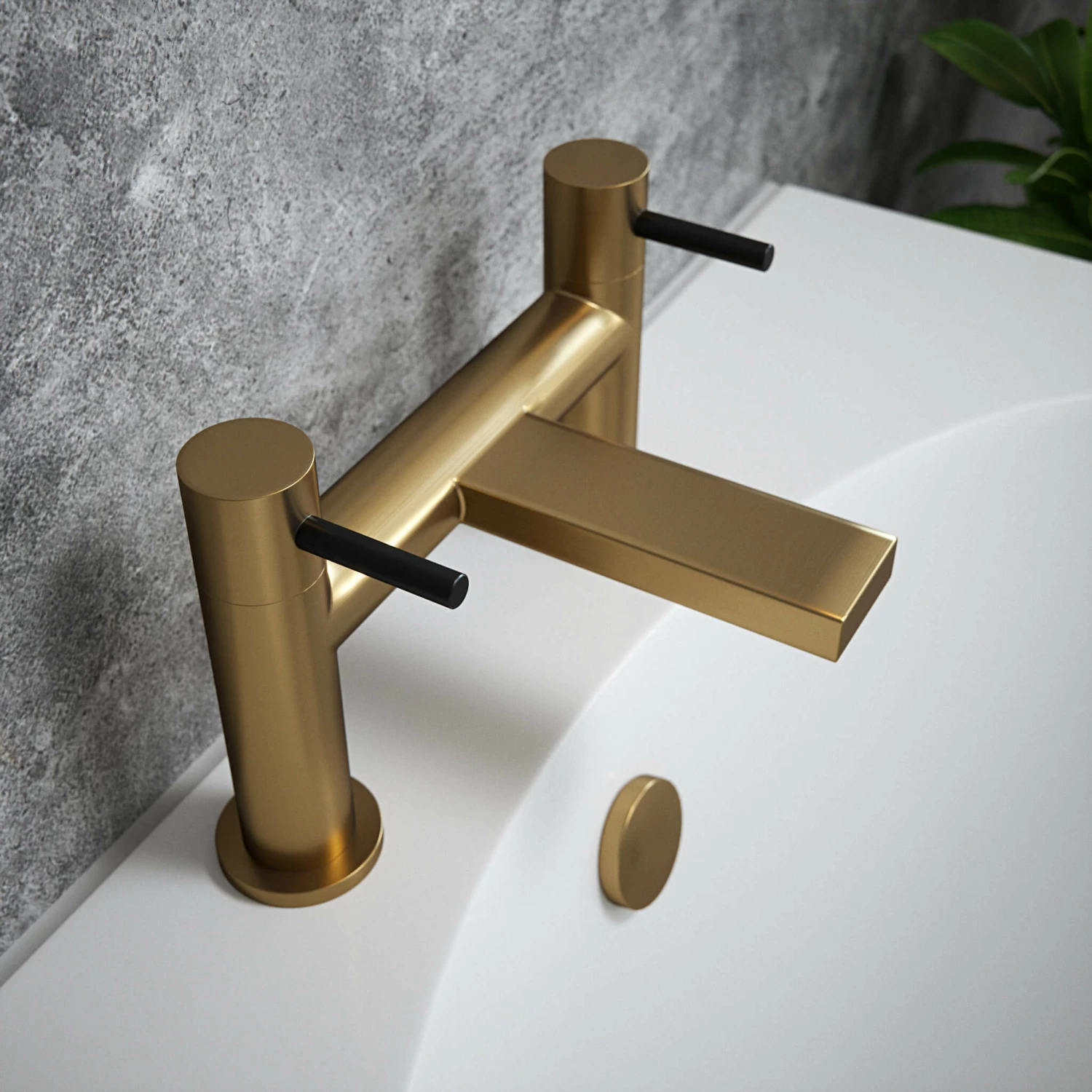 The Tap Factory Vibrance Brushed Brass Deck Mounted Bath Filler With Chrome Handles 6 The Tap Factory Vibrance Brushed Brass Deck Mounted Bath Filler With Chrome Handles - Image 4