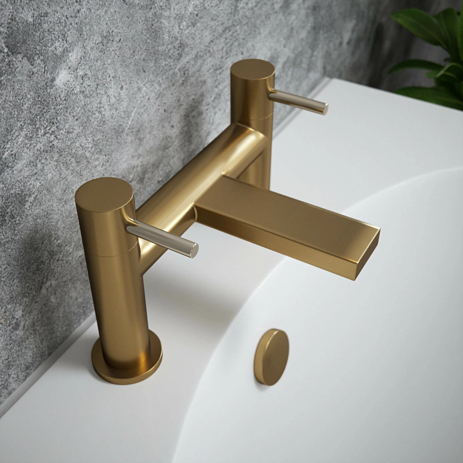 The Tap Factory Vibrance Brushed Brass Deck Mounted Bath Filler With Chrome Handles 4 The Tap Factory Vibrance Brushed Brass Deck Mounted Bath Filler With Chrome Handles - Image 2