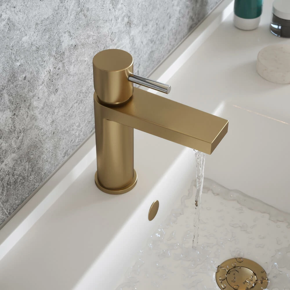 The Tap Factory Vibrance Brushed Brass Mono Basin Mixer With Brushed Copper Handle And Basin Waste 7 The Tap Factory Vibrance Brushed Brass Mono Basin Mixer With Brushed Copper Handle And Basin Waste - Image 5
