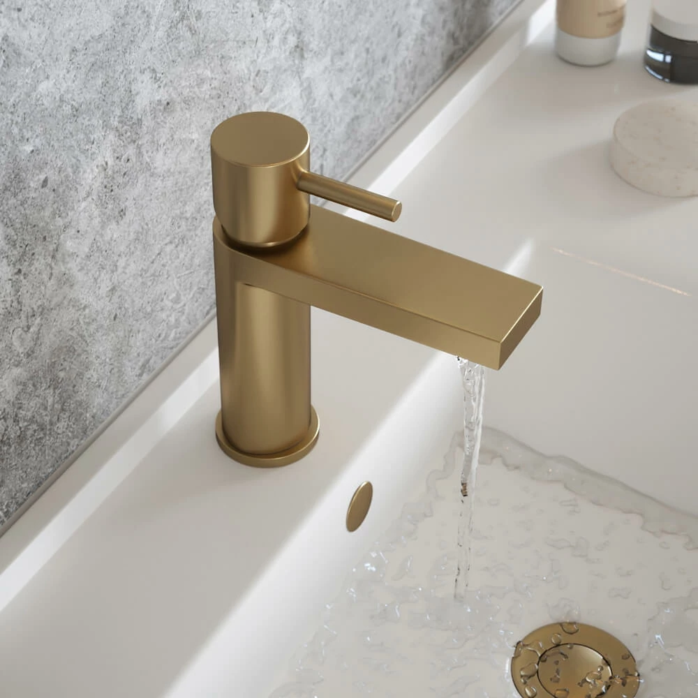 The Tap Factory Vibrance Brushed Brass Mono Basin Mixer With Brushed Copper Handle And Basin Waste 3 The Tap Factory Vibrance Brushed Brass Mono Basin Mixer With Brushed Copper Handle And Basin Waste