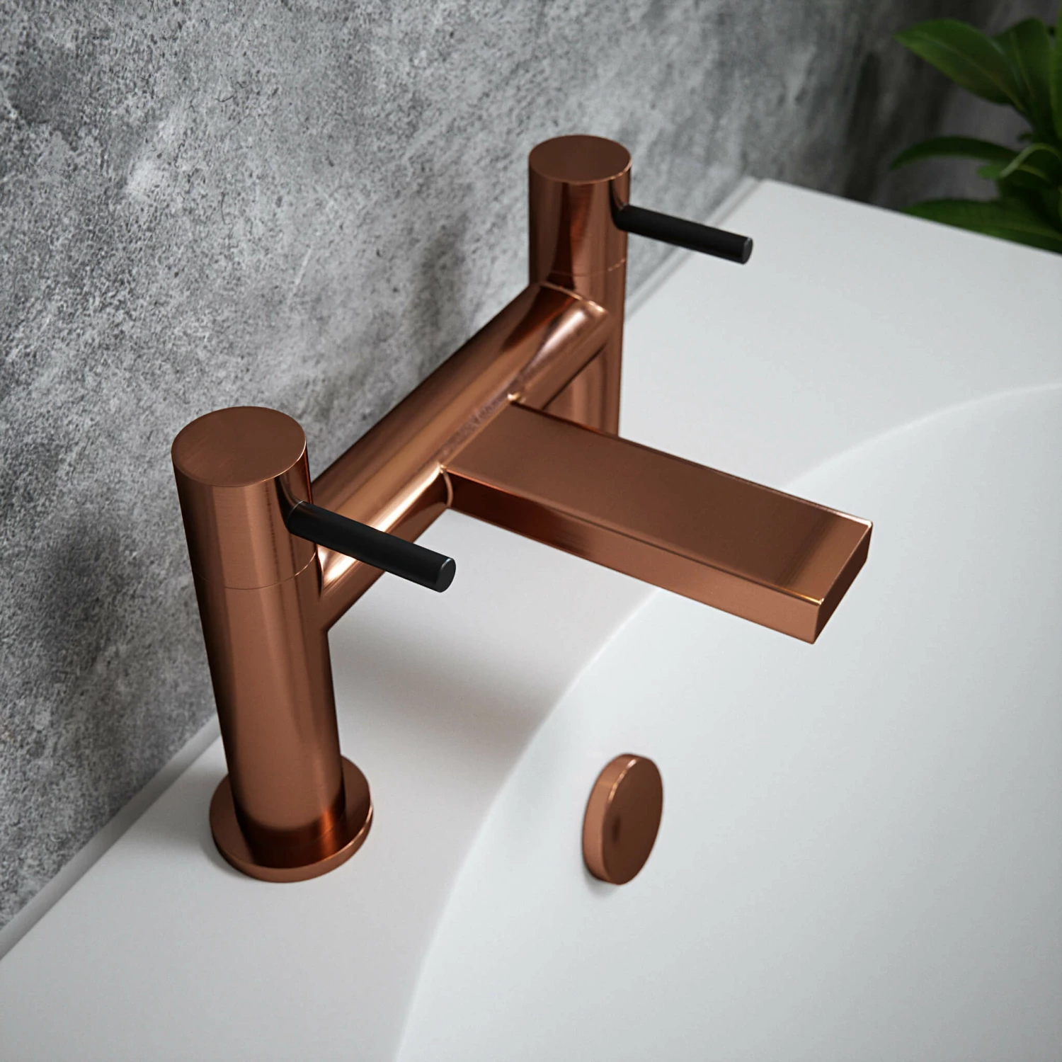 The Tap Factory Vibrance Polished Copper Deck Mounted Bath Filler With Vanto Black Handles 6 The Tap Factory Vibrance Polished Copper Deck Mounted Bath Filler With Vanto Black Handles - Image 4