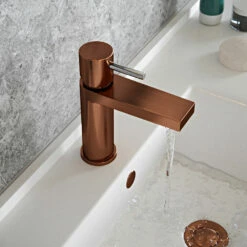 The Tap Factory Vibrance Polished Copper Mono Basin Mixer With Chrome Handle And Basin Waste 13 The Tap Factory Vibrance Polished Copper Mono Basin Mixer With Chrome Handle And Basin Waste -TAP WAREHOUSE Shop tap factory brushed copper mono basin mixer chrome handle cutout