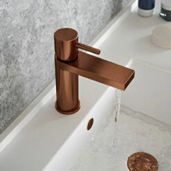 The Tap Factory Vibrance Polished Copper Mono Basin Mixer With Chrome Handle And Basin Waste