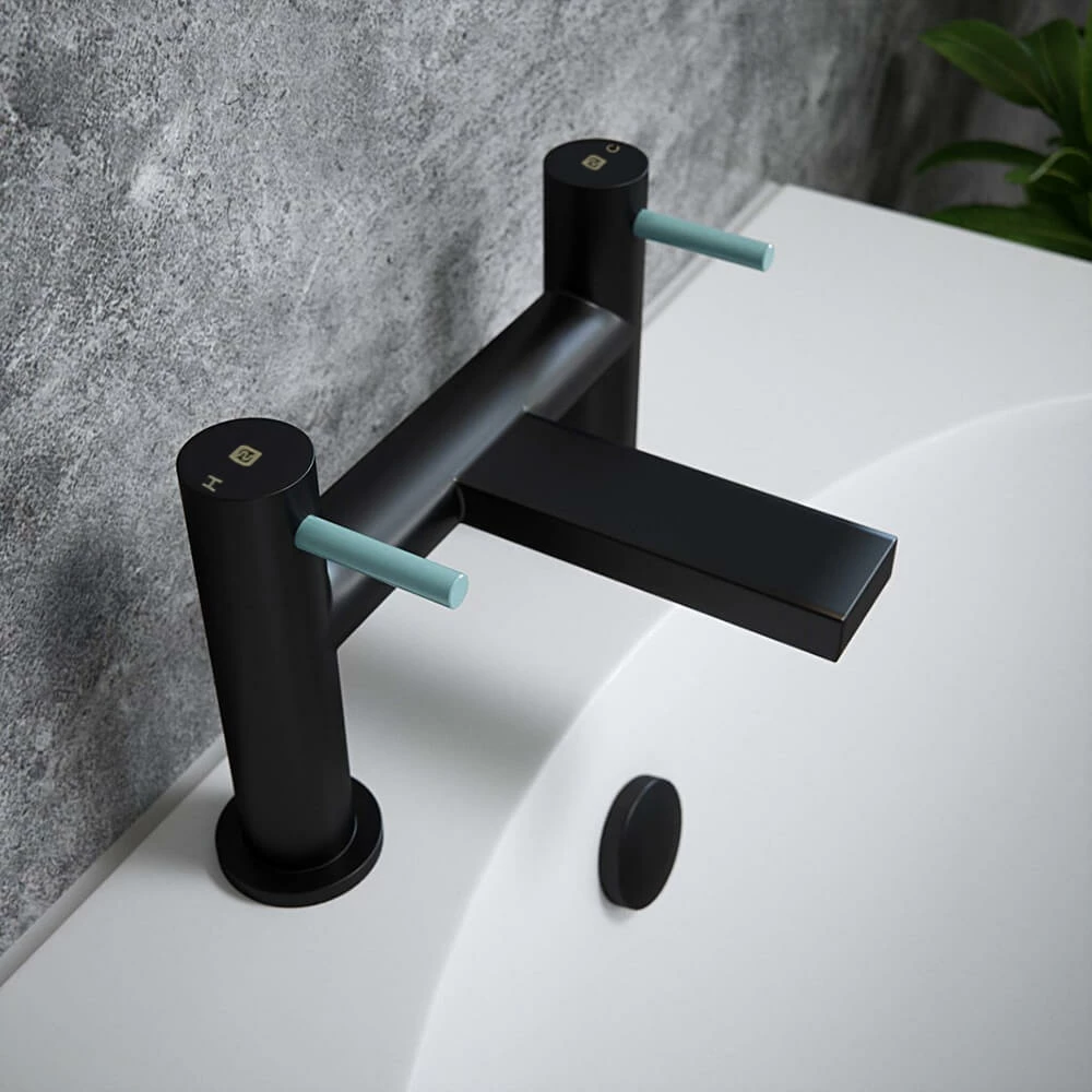 The Tap Factory Vibrance Vanto Black Deck Mounted Bath Filler With Ivory Handles 5 The Tap Factory Vibrance Vanto Black Deck Mounted Bath Filler With Ivory Handles - Image 3