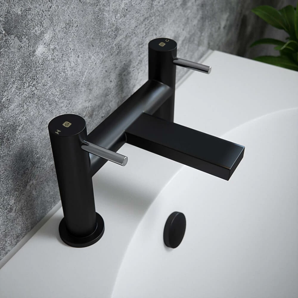 The Tap Factory Vibrance Vanto Black Deck Mounted Bath Filler With Ivory Handles 6 The Tap Factory Vibrance Vanto Black Deck Mounted Bath Filler With Ivory Handles - Image 4