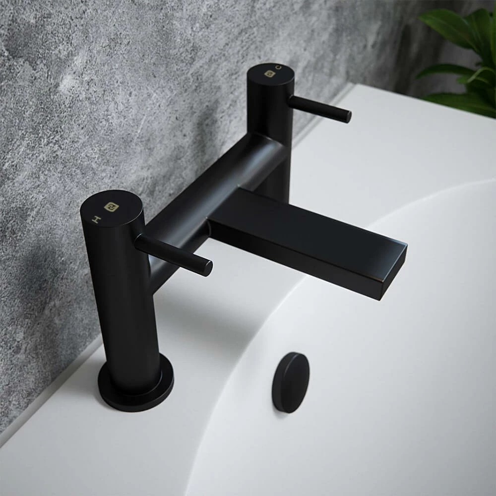 The Tap Factory Vibrance Vanto Black Deck Mounted Bath Filler With Ivory Handles 3 The Tap Factory Vibrance Vanto Black Deck Mounted Bath Filler With Ivory Handles