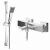 Taylor Square Thermostatic Bath Shower Mixer & Slide Rail Kit -TAP WAREHOUSE Shop taylor square bath shower thermostatic mixer and rail kit cutout
