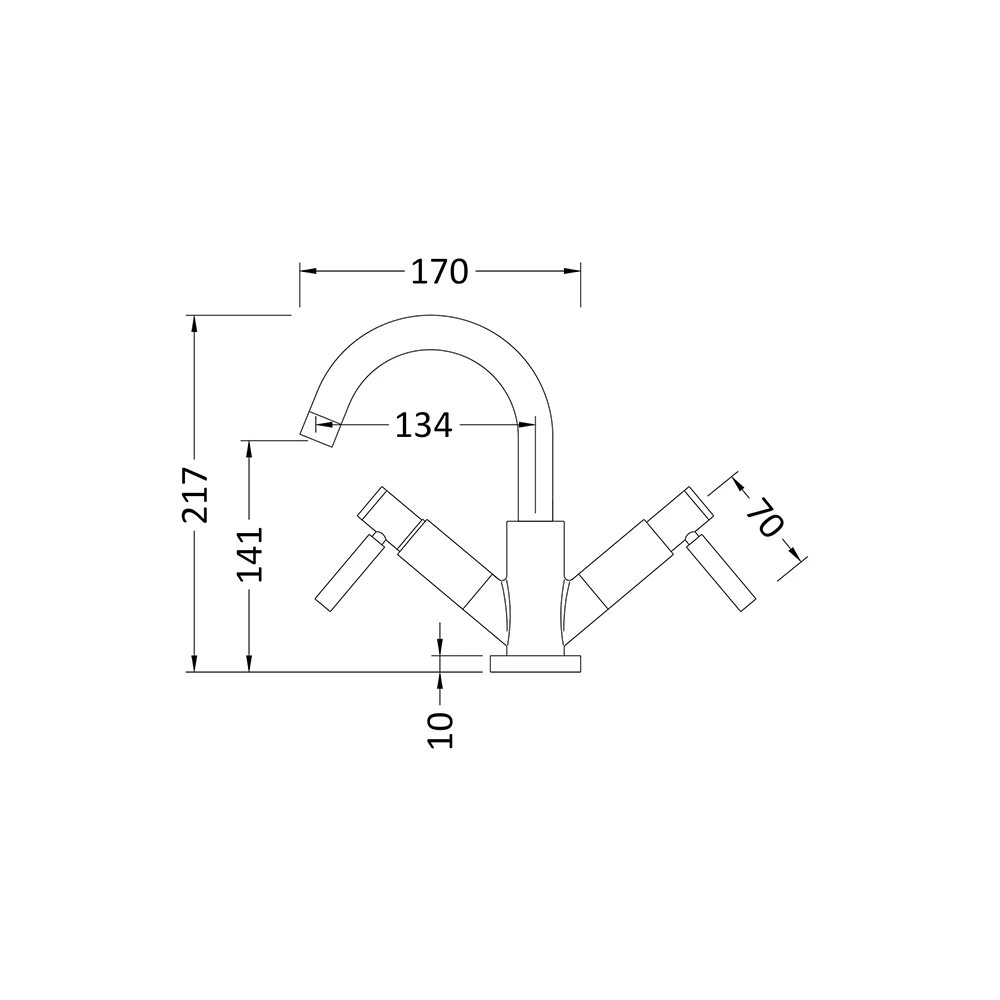 Hudson Reed Tec Twin Lever Mono Basin Mixer Tap & Waste 4 Hudson Reed Tec Twin Lever Mono Basin Mixer Tap & Waste - Image 2