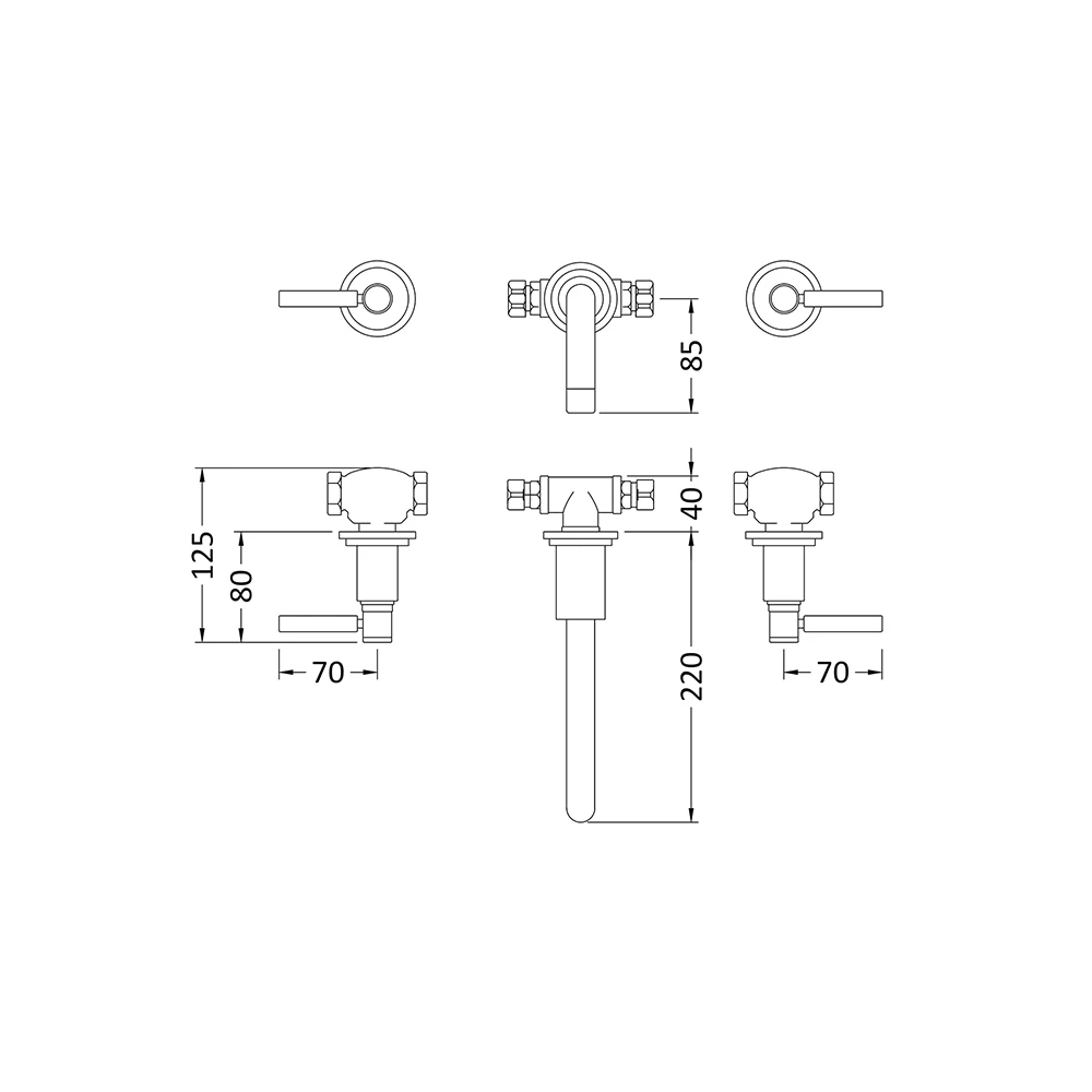 Hudson Reed Tec Lever Wall Mounted Basin Mixer 4 Hudson Reed Tec Lever Wall Mounted Basin Mixer - Image 2
